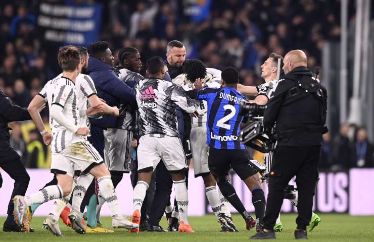 Che rissa finale in Juve-Inter