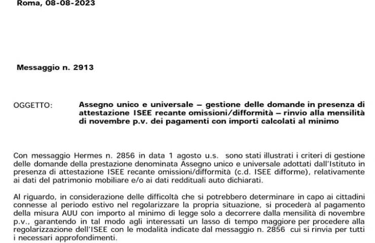 comunicazioni isee